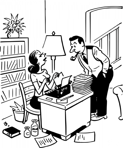 Vintage Writer coloring page image