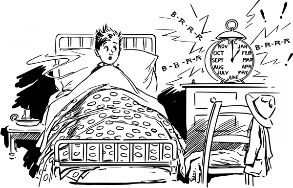 Vintage Year Alarm Clock coloring page image