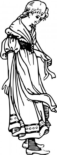 Vintage Young Lady coloring page image