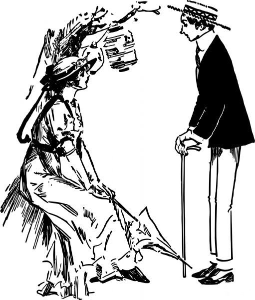 Vintage Young Stylish Couple coloring page image