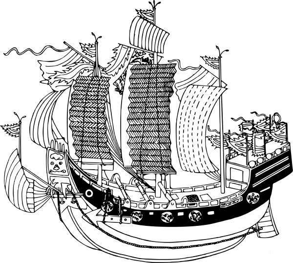 Vintage Yuan Junk coloring page image