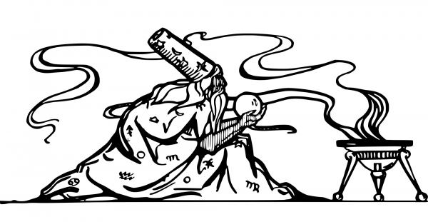 Vintage Zodiac Magician coloring page image