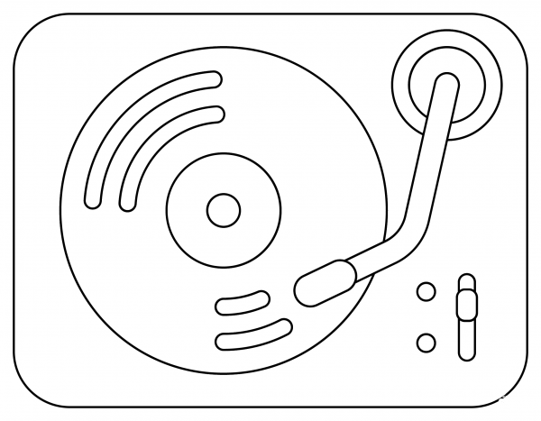 Vinyl Record Player coloring page image