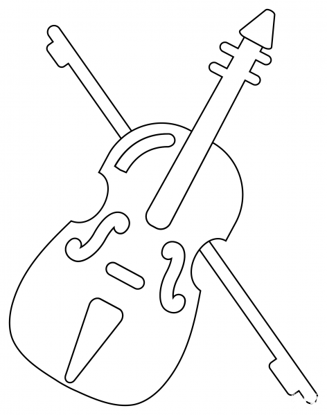 Violin coloring page image