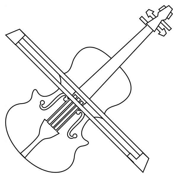 Violin coloring page image