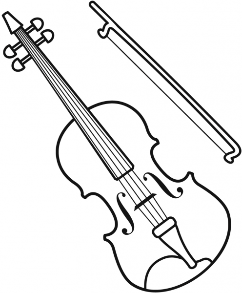 Violin coloring page image