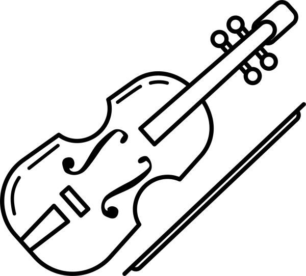 Violin coloring page image