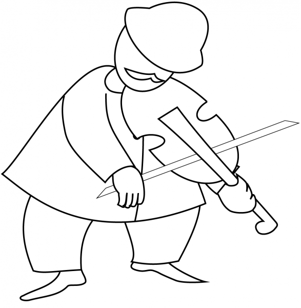Violinist coloring page image