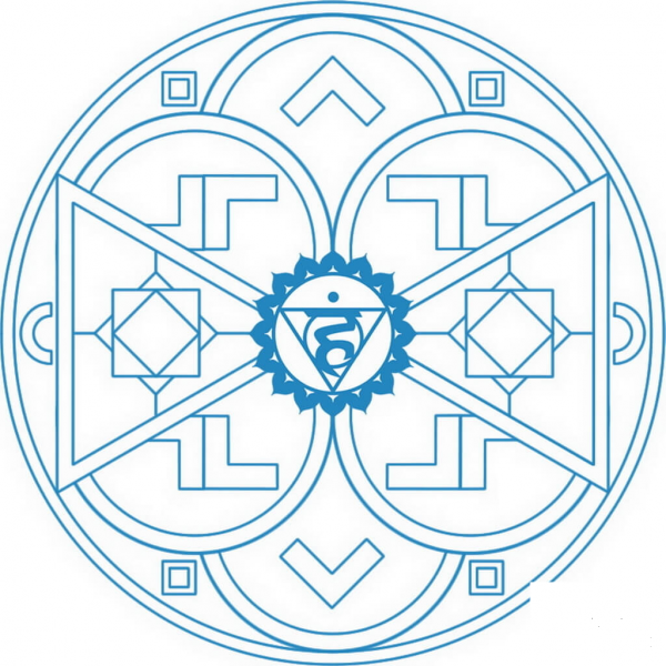 Vishuddha Chakra Mandala coloring page image