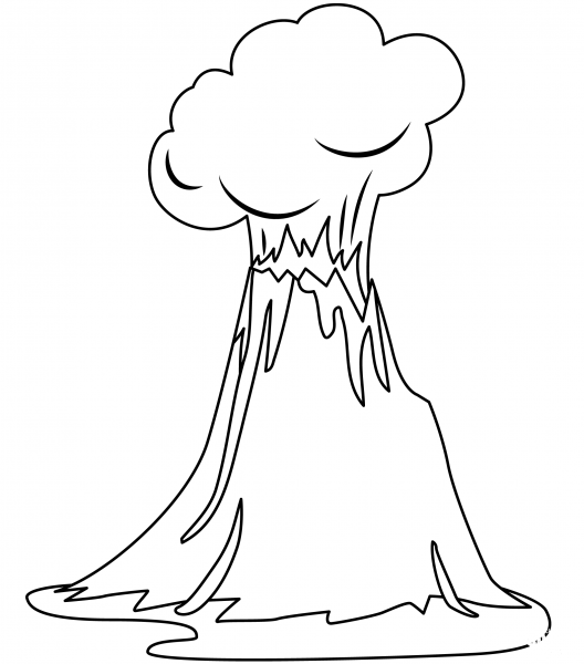 Volcano coloring page image