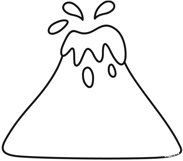 Volcano coloring page image