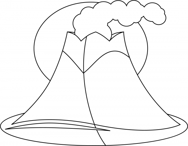 Volcano coloring page image
