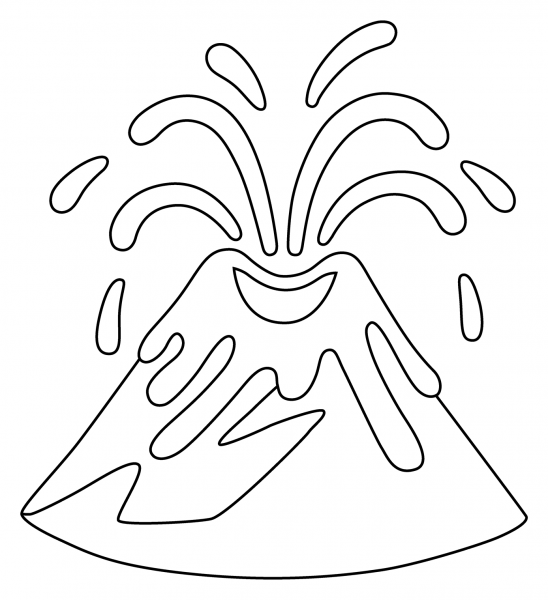 Volcano Emoji coloring page image