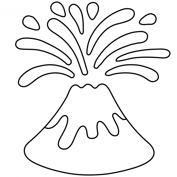 Volcano Emoji coloring page image