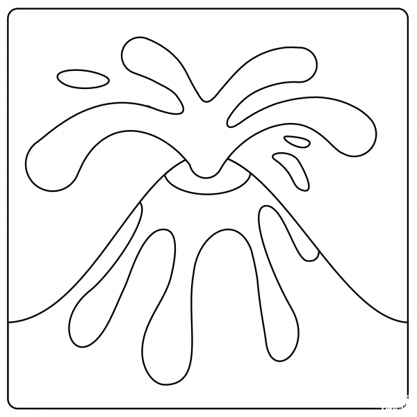 Volcano Emoji coloring page image