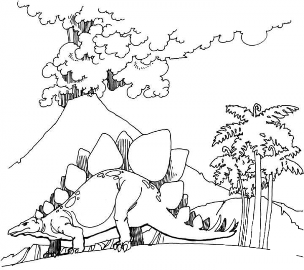 Volcano Goes Mad coloring page image