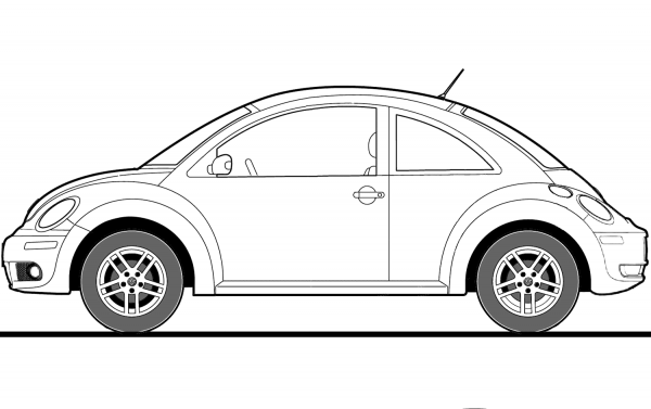 Volkswagen Beetle 2009 coloring page image