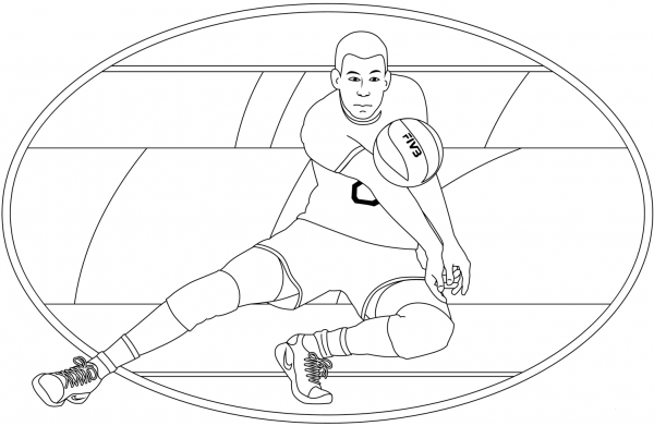 Volleyball coloring page image