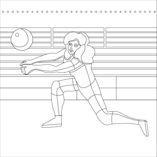Volleyball coloring page image