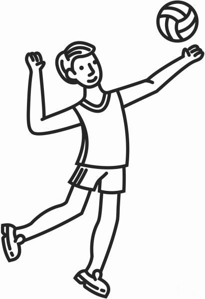 Volleyball Player coloring page image