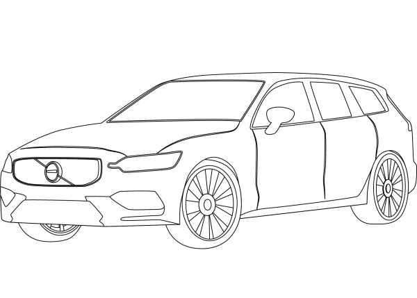 Volvo V60 coloring page image