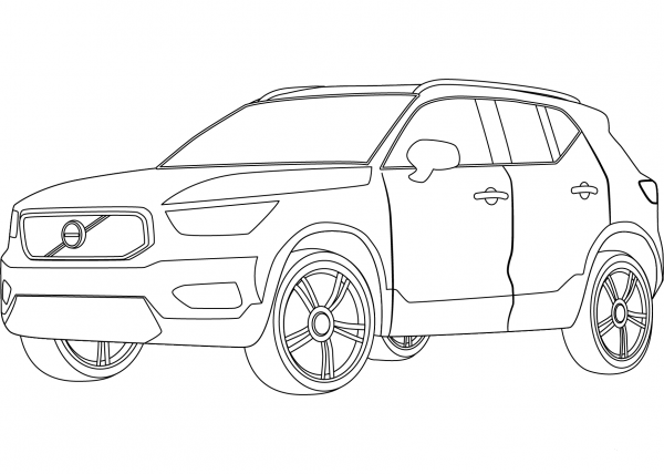 Volvo XC40 coloring page image