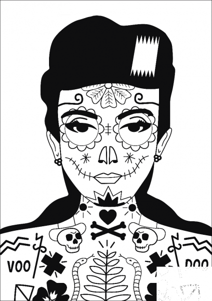 Voodoo Girl coloring page image