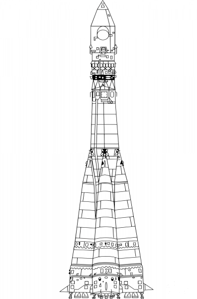 Vostock Rocket coloring page image