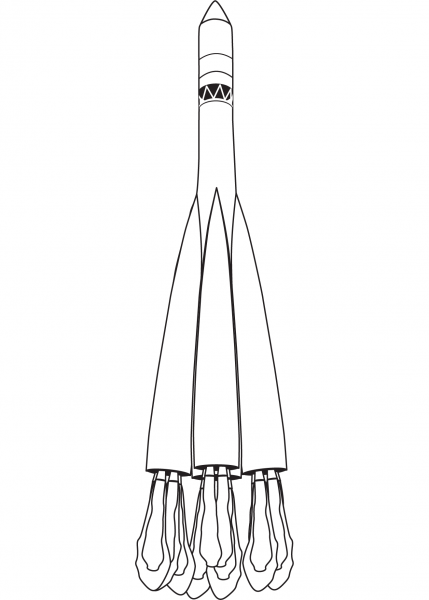 Vostok 1 Rocket coloring page image