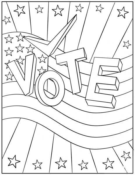 Vote Poster coloring page image