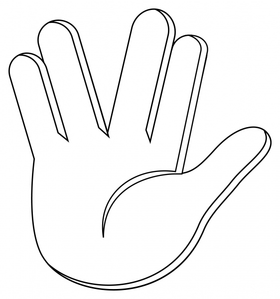 Vulcan Salute coloring page image