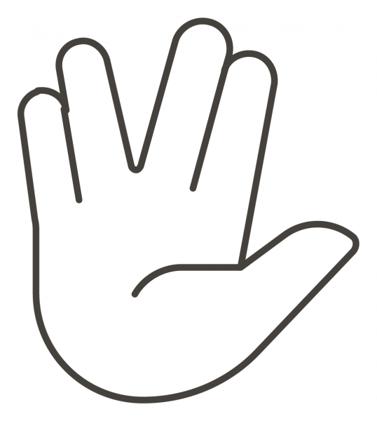 Vulcan Salute coloring page image