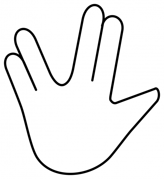 Vulcan Salute Emoji coloring page image