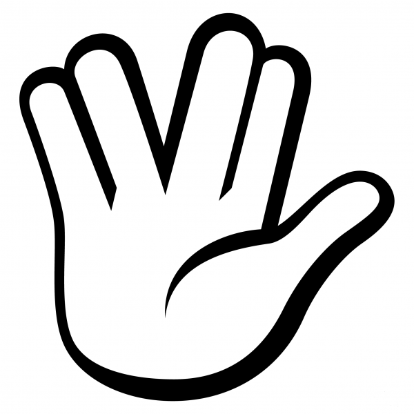 Vulcan Salute Emoji coloring page image