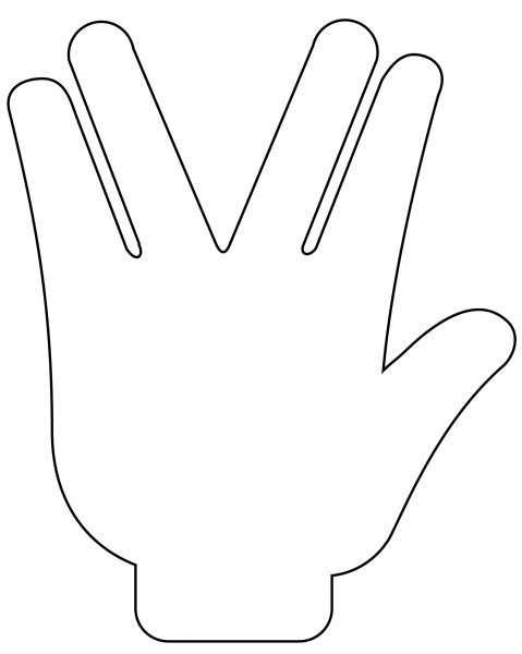 Vulcan Salute Hand Emoji coloring page image