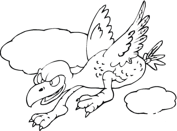 Vulture Attacks from the Sky  coloring page image