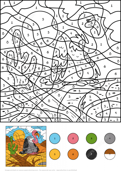 Vulture Color by Number image