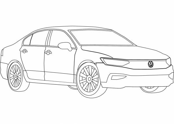 VW Passat coloring page image