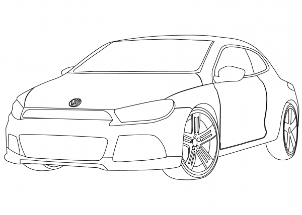 VW Scirocco coloring page image