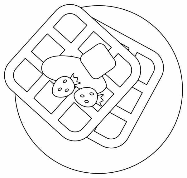 Waffle coloring page image