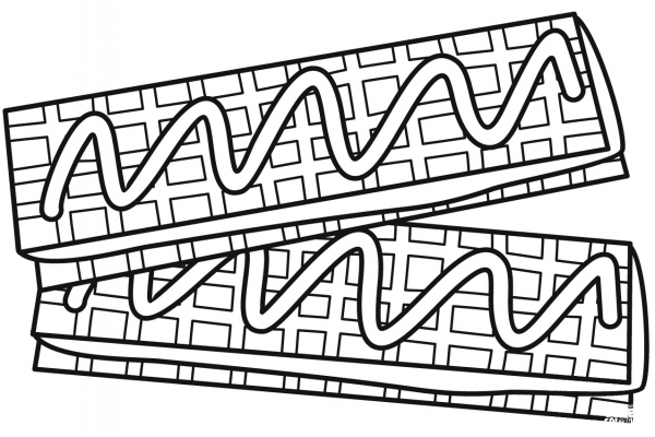 Waffle coloring page image