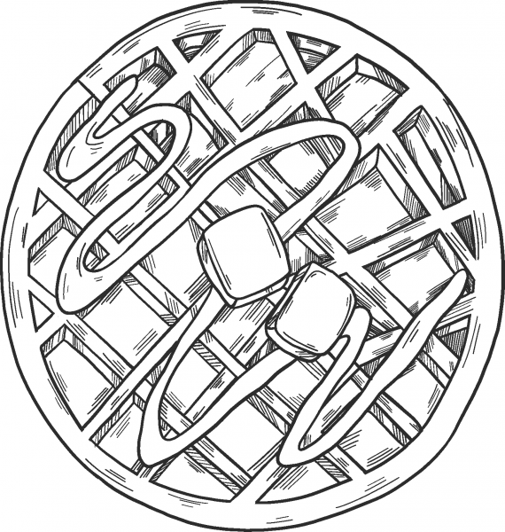 Waffle coloring page image