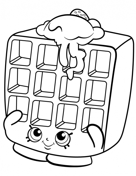 Waffle Sue Shopkin coloring page image