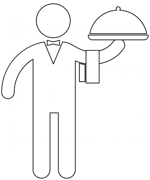 Waiter coloring page image