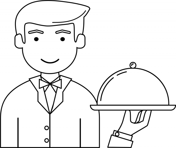 Waiter coloring page image