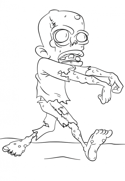 Walking Dead Zombie coloring page image