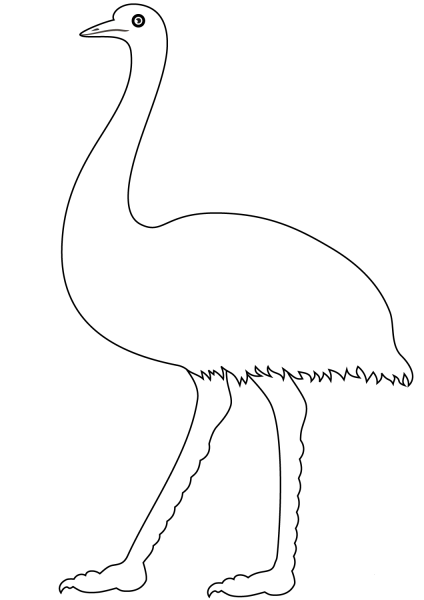 Walking Emu coloring page image