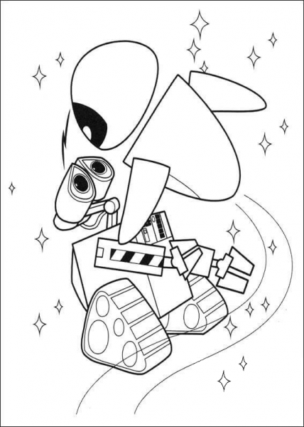 Wall-E And Eva  coloring page image