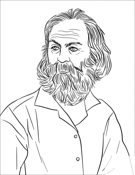 Walt Whitman coloring page image