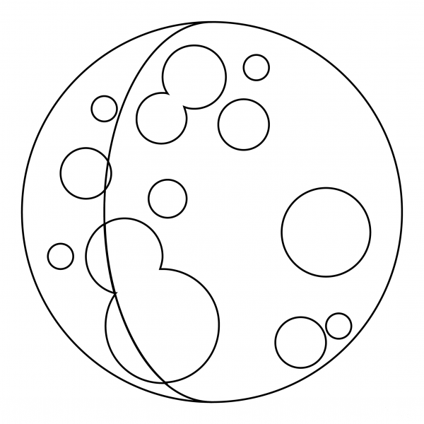 Waning Crescent Moon coloring page image